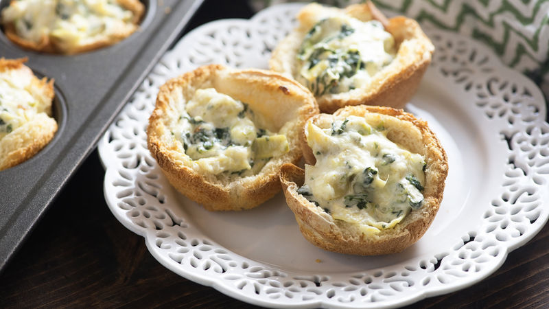 Spinach-Artichoke Dip Cups Recipe - BettyCrocker.com