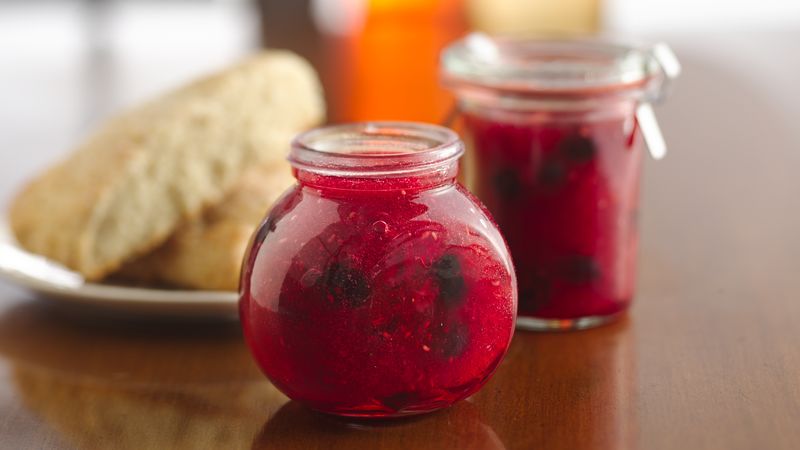 Triple-Berry Pomegranate Freezer Jam