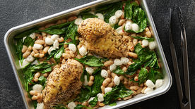 Sheet-Pan Italian Chicken, White Beans and Spinach for Two