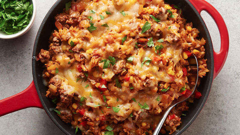 Tex Mex Beef And Rice Skillet Recipe Tablespoon Com