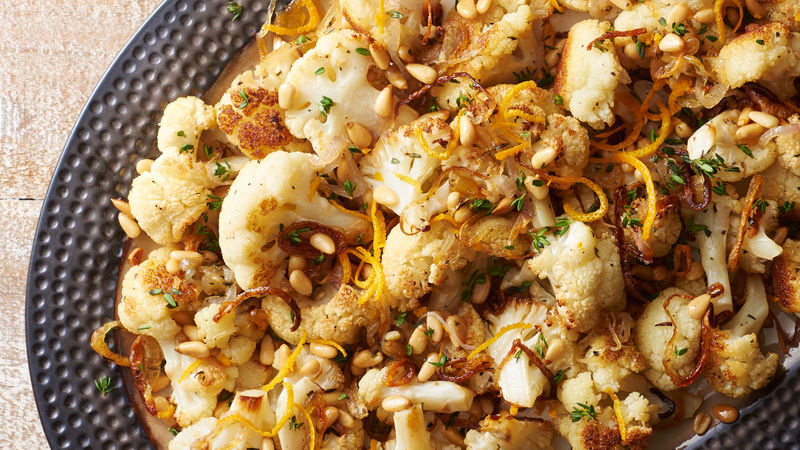 Roasted Cauliflower with Shallots, Orange and Thyme