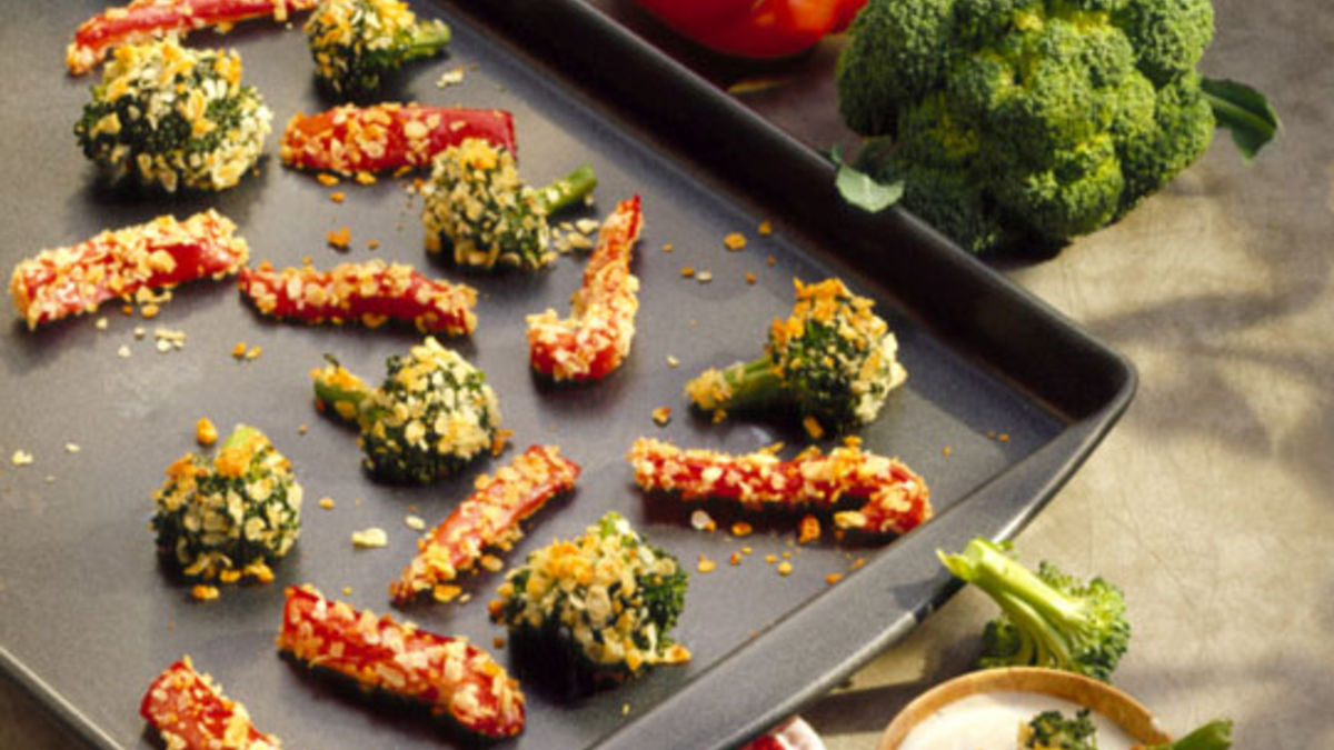 Potato-Breaded Baked Veggies