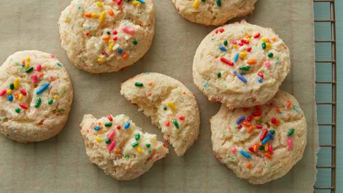 Rainbow Chip Cake Batter Gooey Butter Cookies image