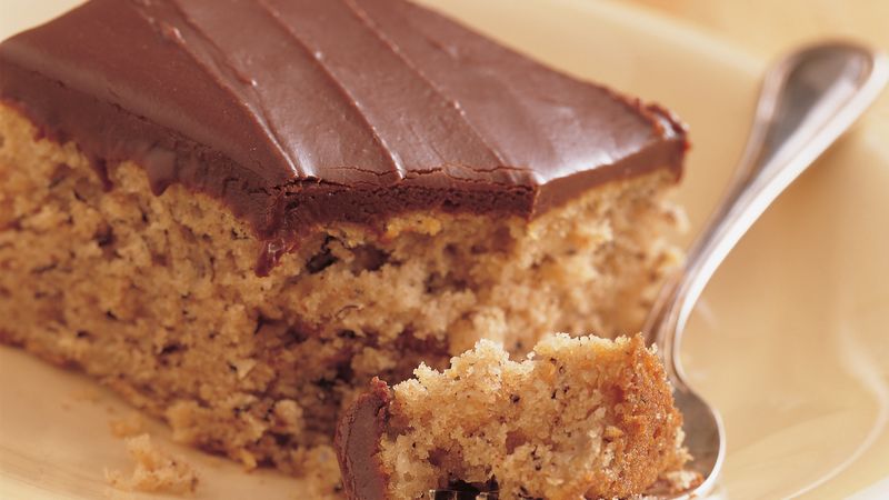 Banana Cake With Fudge Frosting Recipe BettyCrocker