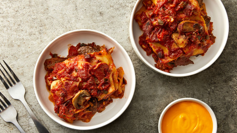 Slow-Cooker Cheesesteak Lasagna