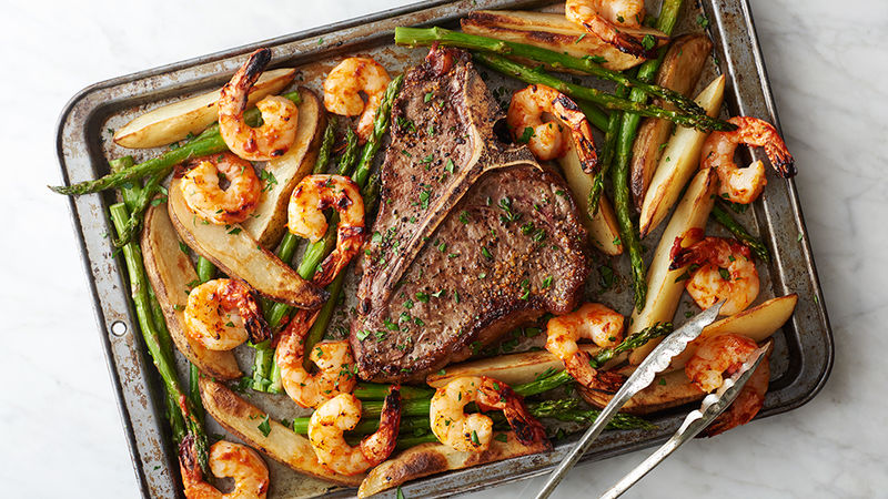 Sheet-Pan Surf and Turf