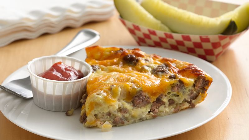 Impossibly Easy Cheeseburger Pie Recipe Bettycrocker Com