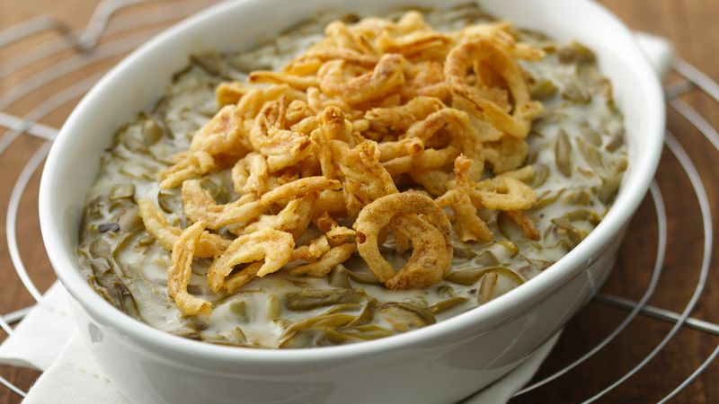 easy green bean casserole with french fried onions