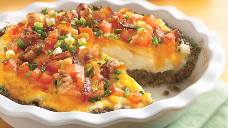 Ground Beef and Twice-Baked Potato Pie Recipe - BettyCrocker.com