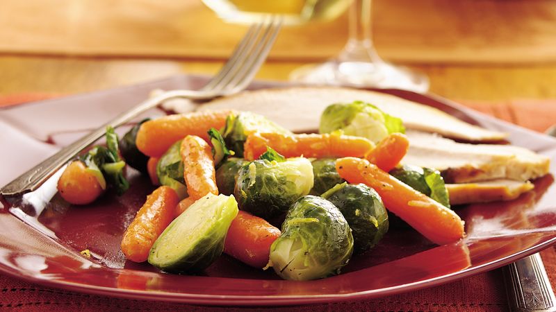 Honey-Lemon Brussels Sprouts and Carrots 