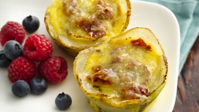 Mini Breakfast Quiches with Potato Crust Recipe - BettyCrocker.com