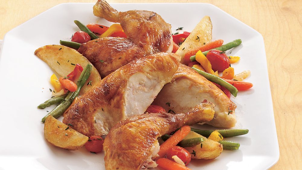 OvenRoasted Chicken and Vegetables (Cooking for Two) Recipe