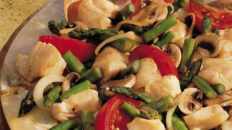 Halibut-Asparagus Stir-Fry 