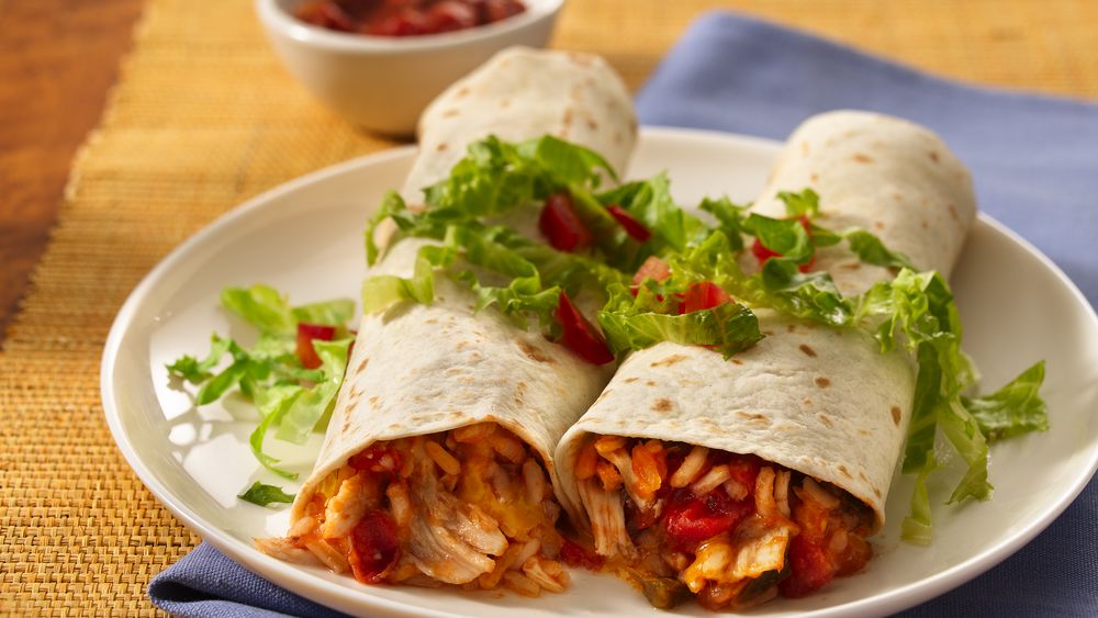 Easy ChickenRice Burritos recipe from