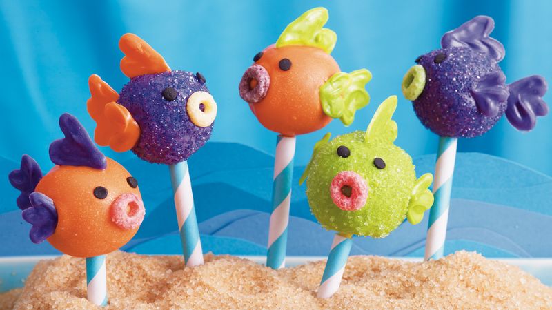 School Of Fish Cake Pops Recipe Bettycrocker Com