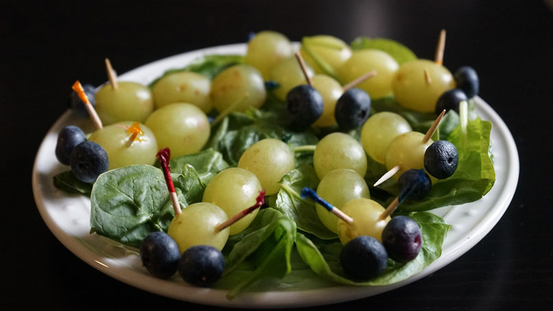 Grape and Blueberry Mini Kabobs