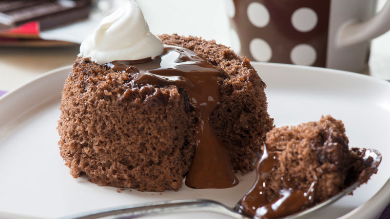 Chocolate Molten Lava Mug Cakes Recipe Bettycrocker Com