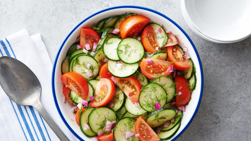 Dilled Cucumber And Tomato Salad Recipe Bettycrocker Com