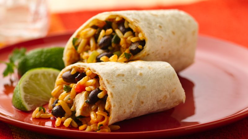 Chicken and Black Bean Burritos Recipe - BettyCrocker.com