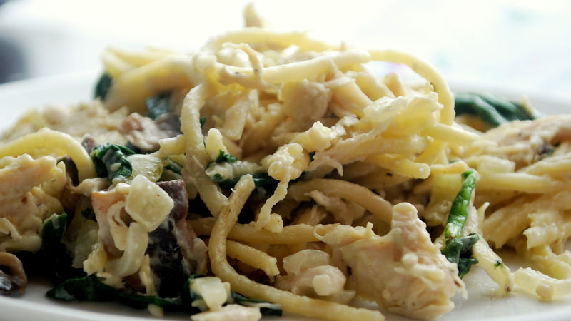 Chicken, Spinach and Mushroom Pasta Recipe 