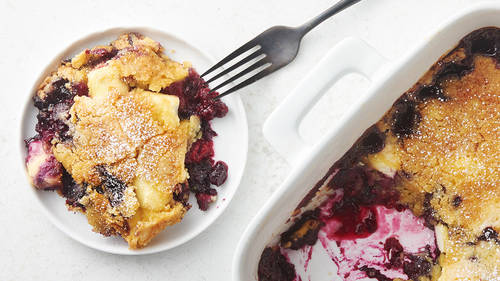 Triple Berry Cream Cheese Cobbler Dump Cake
