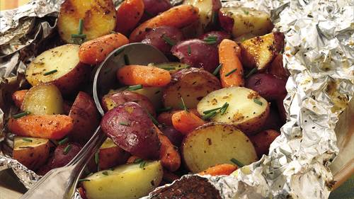 Grilled Parmesan Potatoes and Carrots-image