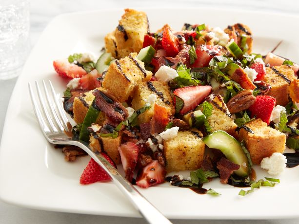 Strawberry Cornbread Panzanella