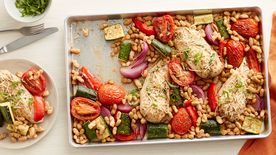 Tuscan Chicken Breasts and Vegetables Sheet-Pan Dinner