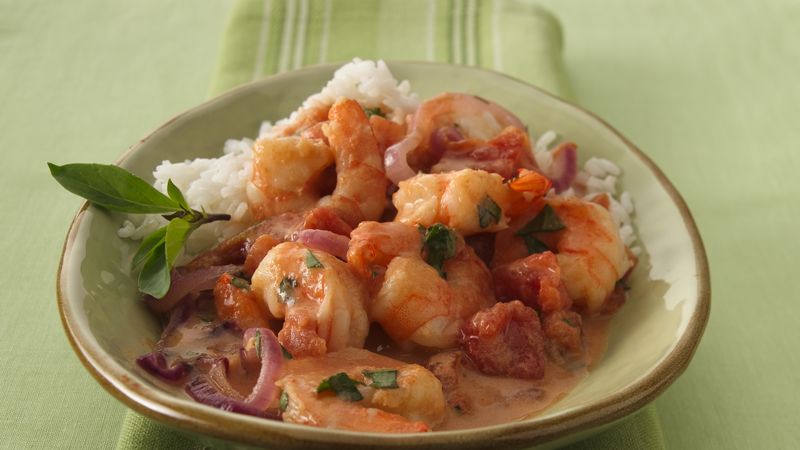Thai Seared Shrimp with Tomato, Basil and Coconut
