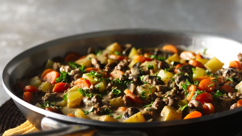 Skillet Ground Beef Stew Recipe - BettyCrocker.com