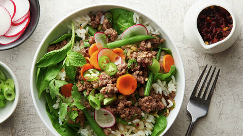 Thai Ground Beef Laab Bowl-image