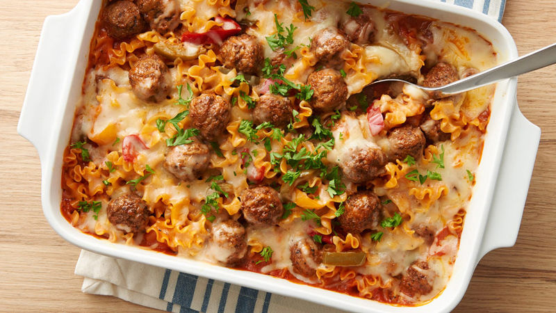 Overnight Meatball and Pasta Casserole