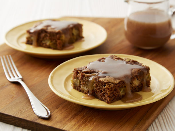 Apple Pudding Cake with Cinnamon-Butter Sauce