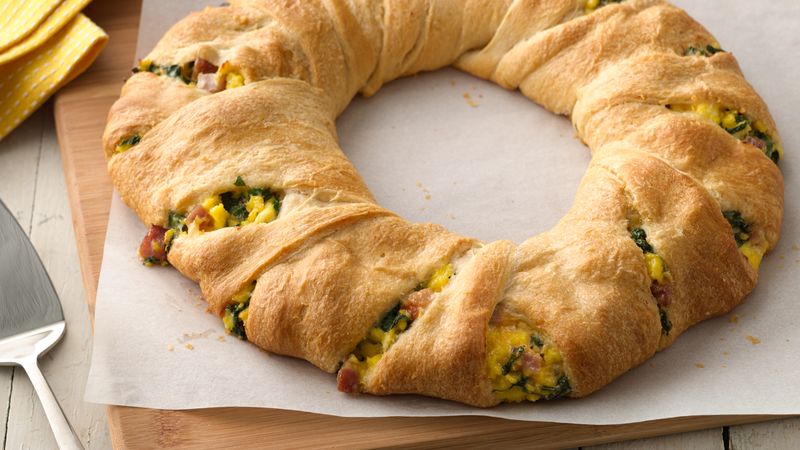 Couronne de croissants oeufs et jambon