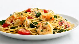 Skinny Garlic Shrimp Pasta