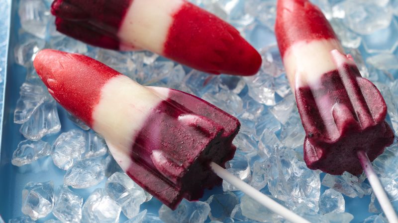 Red, White and Blueberry Lemonade Pops