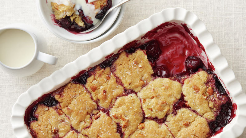 Cherry Almond Sugar Cookie Cobbler