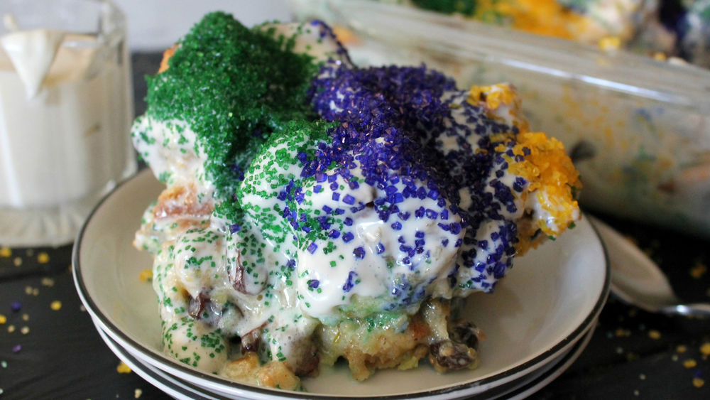 King Cake Bread Pudding recipe from