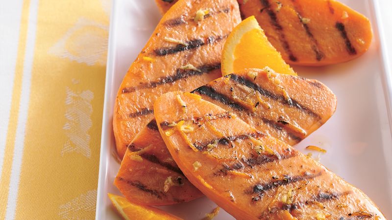 Grilled Sweet Potatoes with Orange-Ginger Butter