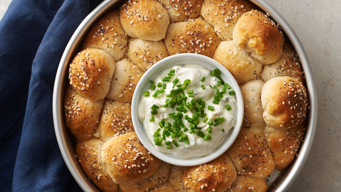 Ham and Swiss Biscuit Dippers with Creamy Chive Dip