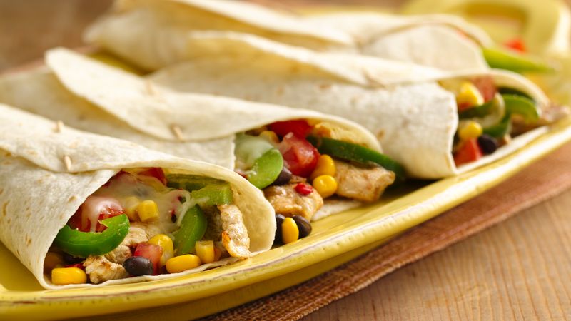 Southwestern Chicken Fajita Wraps Recipe - BettyCrocker.com