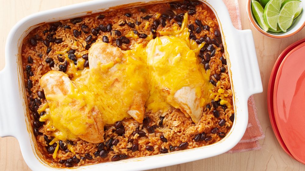 Cheesy Southwest Chicken and Rice Casserole recipe from