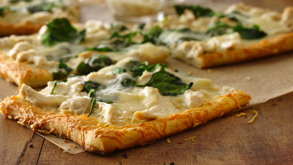 Parmesan Crusted Chicken Alfredo Pizza recipe from