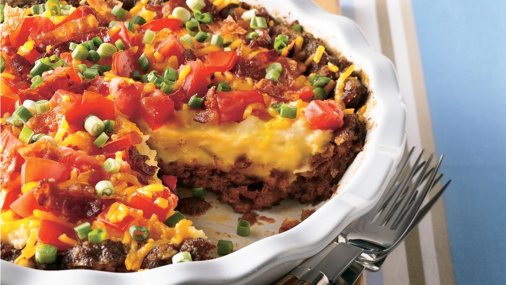BaconCheeseburger Potato Pie recipe from