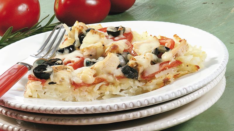 Chicken Pizza with Potato Crust