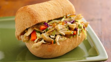Tangy Asian Chicken and Coleslaw Rolls