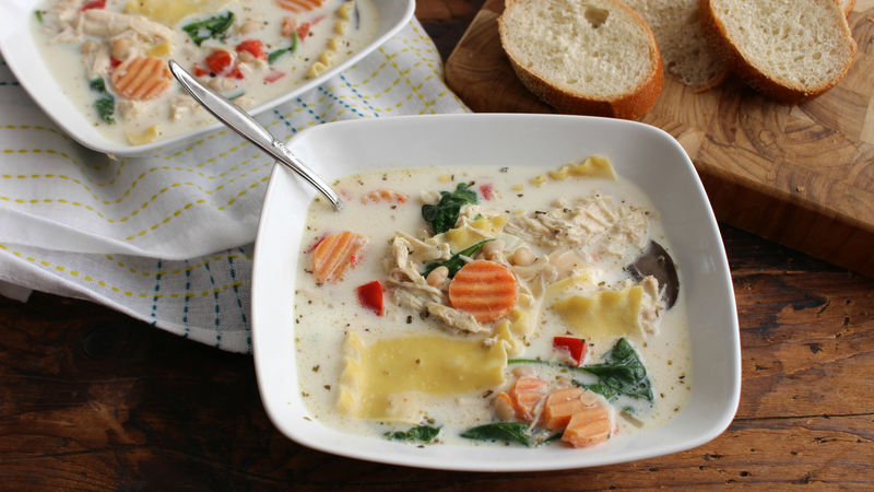 Slow-Cooker White Chicken Lasagna Soup