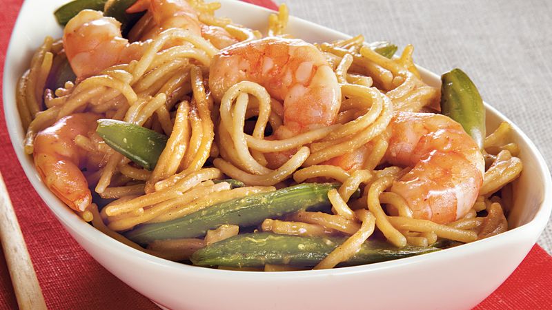 Shrimp and Sugar Peas Lo Mein