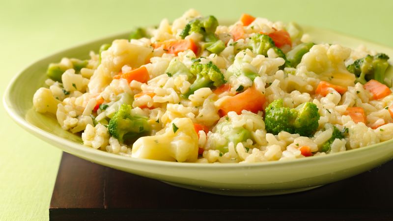 Cheesy Vegetable Risotto Recipe Bettycrocker Com