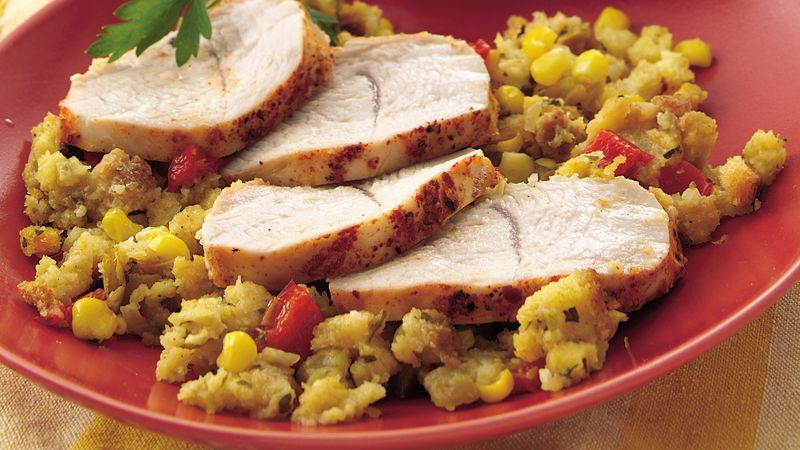 Turkey and Green Chile Stuffing Casserole